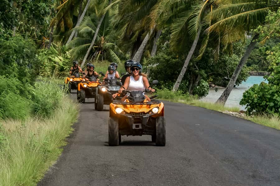 Bora Bora: Combo ATV & Jet Ski Day Trip with Polynesian BBQ - WW2 guns and three lookouts: ATV sightseeing that does not feel like a drive-by