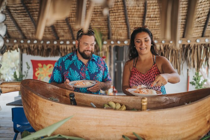 Day on a private island in Bora Bora - alone in the world - The cultural hour: Coco Show, Pareo Show, and coconut-leaf hat weaving