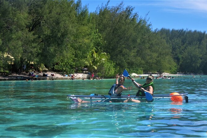 Eco guided excursion to the lagoon of Moorea in transparent kayak 1/2 day morning - Snacking on a Sandbank, the Part That Makes It Feel Like More