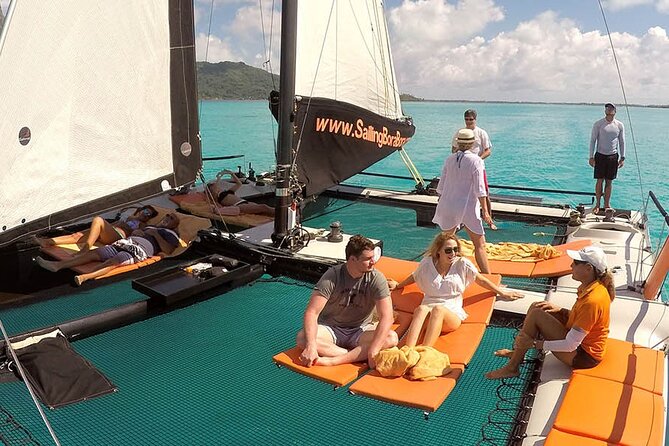 LUXURY Catamaran Bora Bora : Sailing, Snorkeling & Floating Bar - Comfort on the Vitamin Sea: nets, sun, and open-air sailing
