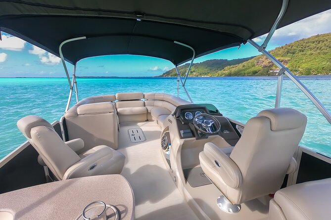 Toa Boat Bora Bora Private Lagoon tour On Majestic Pontoon Boat - Tube Tow, Towed Buoy of 3 Seats, and Choosing Your Level of Active