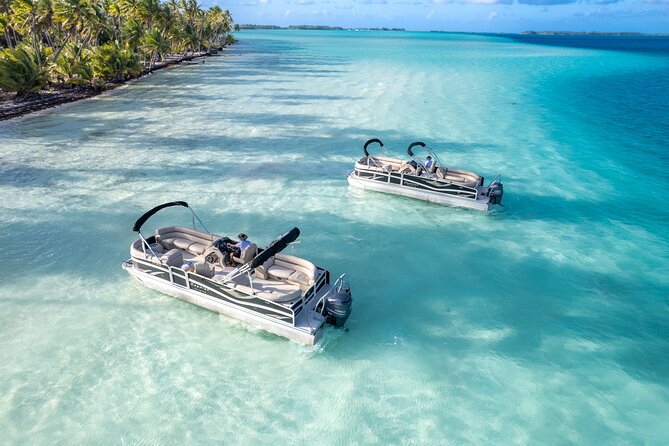 Toa Boat Bora Bora Private Lagoon tour On Majestic Pontoon Boat - Drinks, Tropical Fruits, and the $500 Value Check