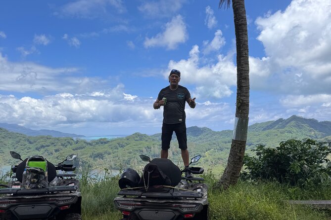 Trip to the heart of Tahaa Safari Mountains in Quad / ATV - Stop 1 in Tahaa: Vanilla Plantations, River Source, and Mountain Views