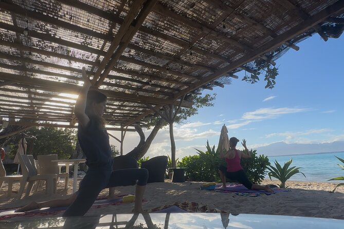 Yoga at sunrise at Sofitel Moorea, overlooking Tahiti - What You Hear, See, and Feel: Waves, Wind, Birds, and Tahiti Views